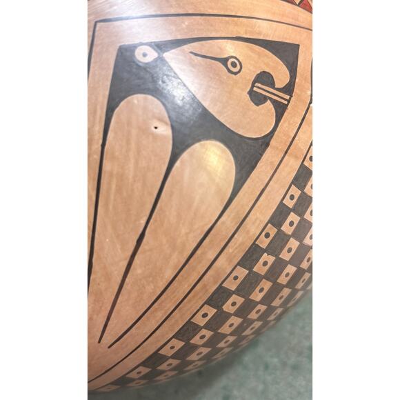 Andrea Villalba Signed Pottery MataOrtiz Polychrome HandPainted Geometric Animal - Picture 4 of 16